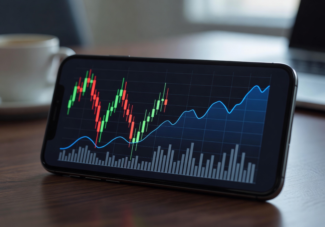 Financial graphs on mobile interface
